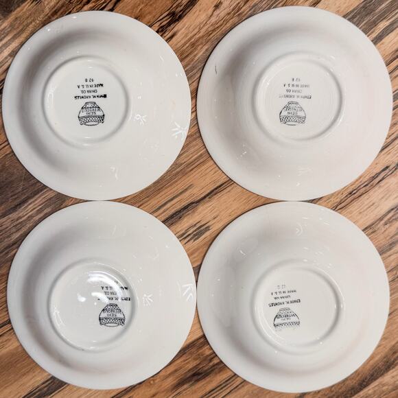 1930s Edwin Knowles-Blue Dawn Collection, Semi-Vitreous-Soup Bowls-5.5”-Set of 4 - Picture 9 of 10